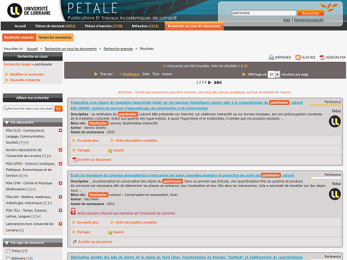 PETALE (publications et travaux académiques de Lorraine)
