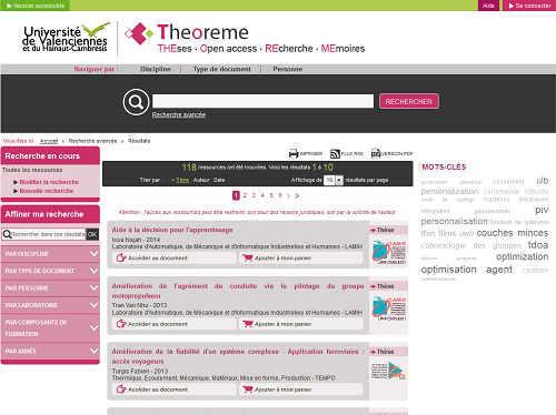 THEOREME (THEses, Open access, Recherche, MEmoires)