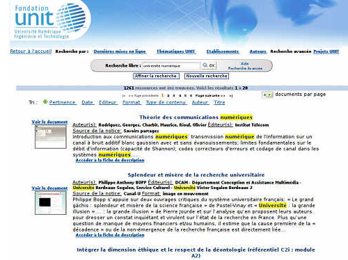 Université numérique UNIT